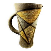 Alexandra Kostanda, enamelled stoneware pitcher, Vallauris, 1960s