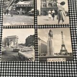 Set of 4 “The 50s” coasters. Reproduction on cork