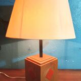 Scandinavian lamp in wood and ceramic, 1970s