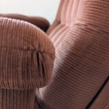 Fauteuil space age,en velours côtelé des années 70