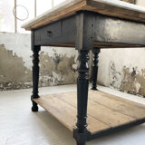 Butcher's table work central island marble