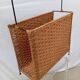 Rattan magazine rack with metal frame from the 50s