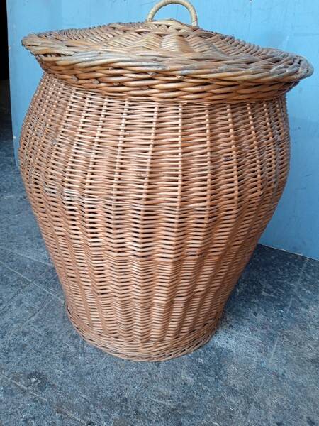 Basket 57cm woven rattan pot shape