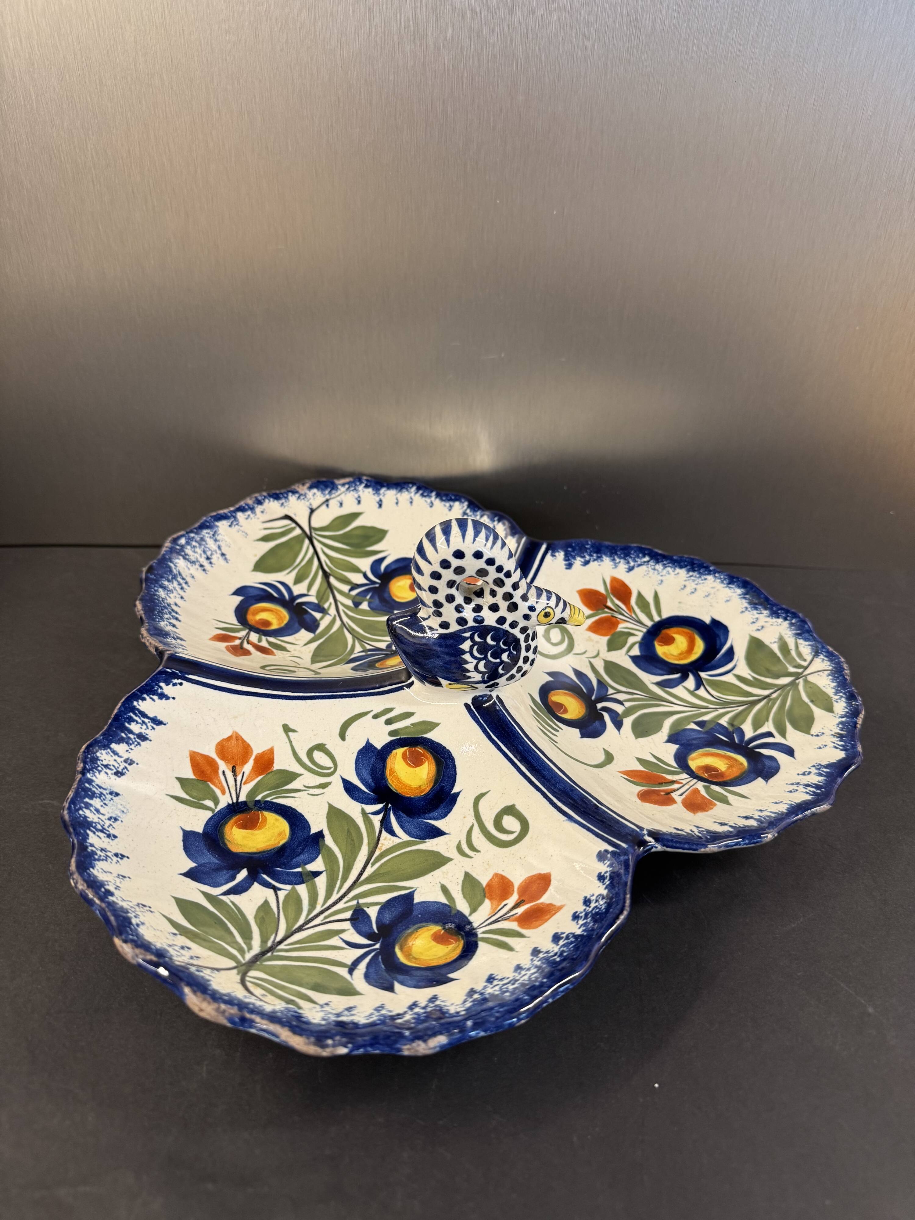 Henriot Quimper earthenware aperitif server