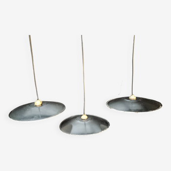 Enameled sheet metal pendant lights