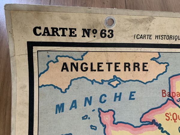 Ancienne carte géographique et historique « La France de 1815 à 1914 » n°63 par Briard
