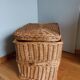 Panier en osier rotin grand coffre à jouets