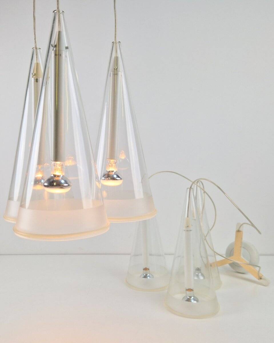 Italian Glass Fucsia 3 Pendant Lamp by Achille Castiglioni for Flos