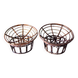 Pair of papasan rattan armchairs from the 1970s