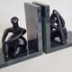 Pair of bookends the thinker and the seated lady, 15 cm