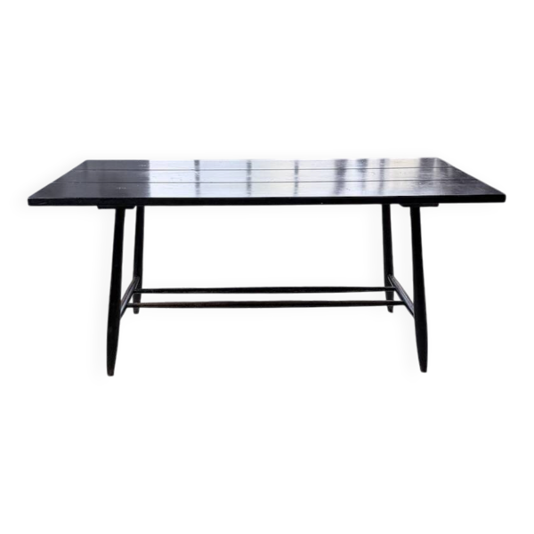 Table de repas Tapiovaara patinée noire années 50 — Beyit