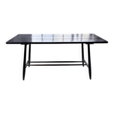 Table de repas Tapiovaara patinée noire années 50