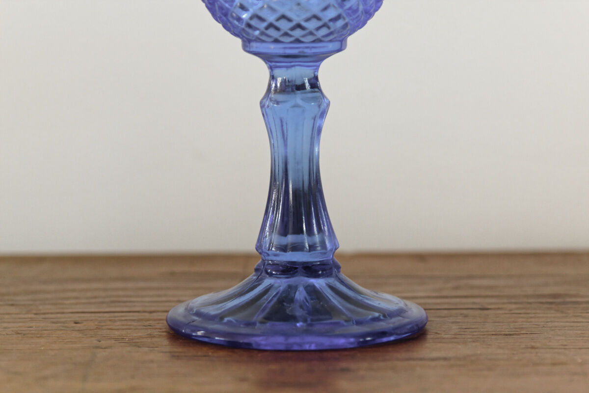 Blue molded pressed glass