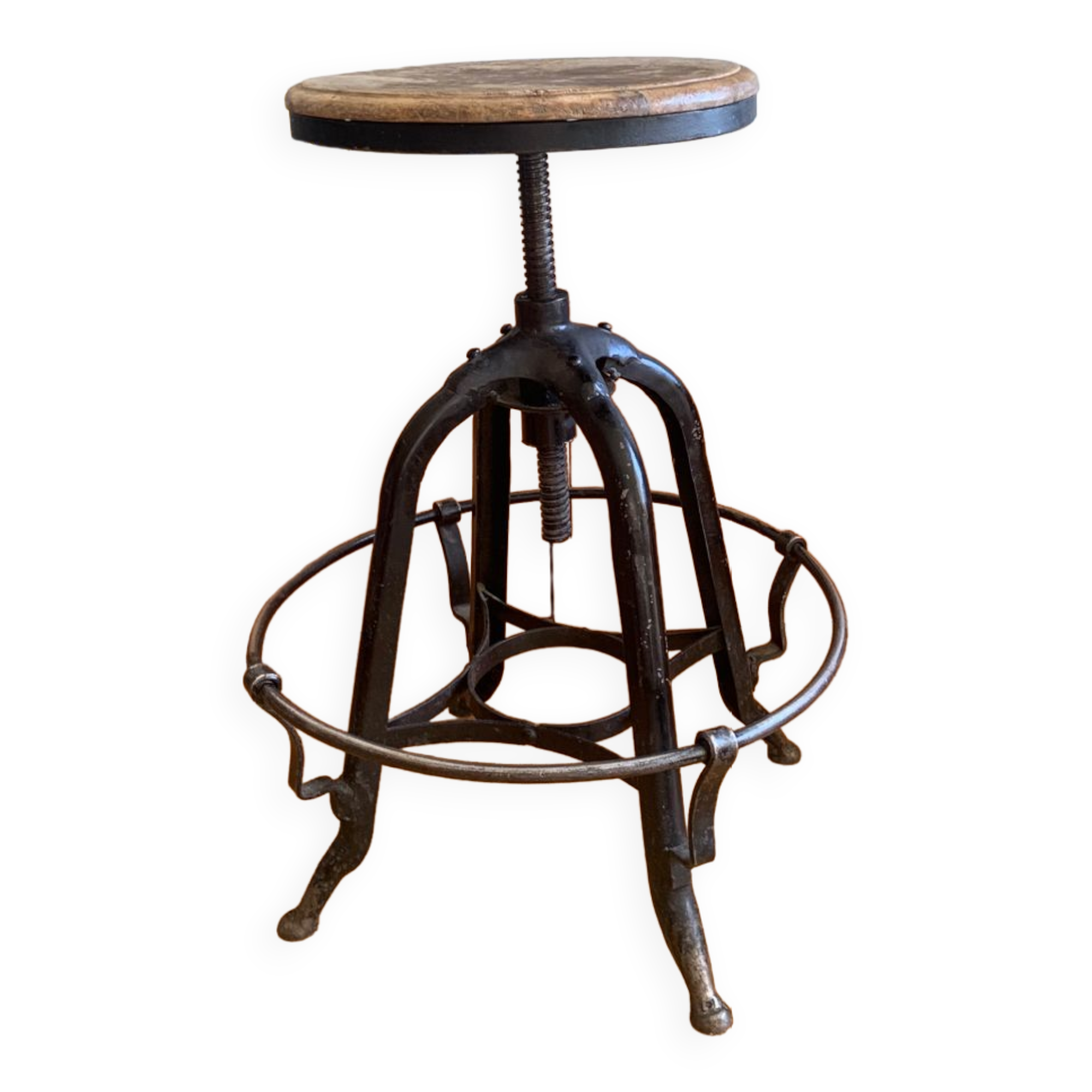 Vintage industrial screw stool