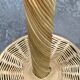 Large French rattan floor lamp, mushroom shade, vintage wicker standing lamp