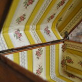 Vintage lined interior wooden long box