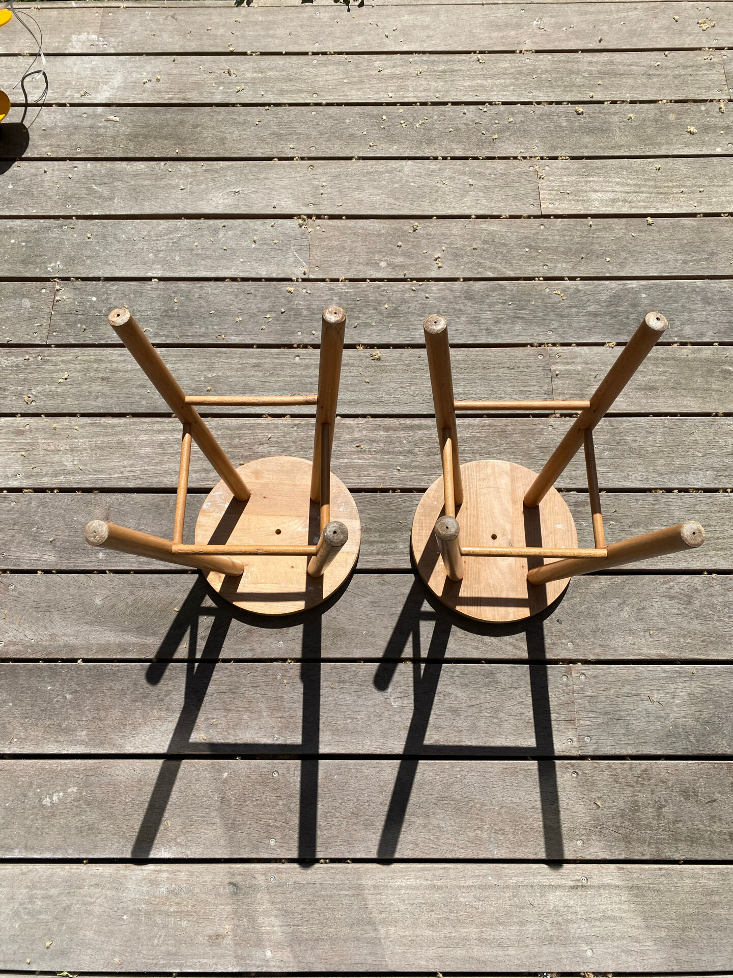 Paire de tabourets vintage en bois