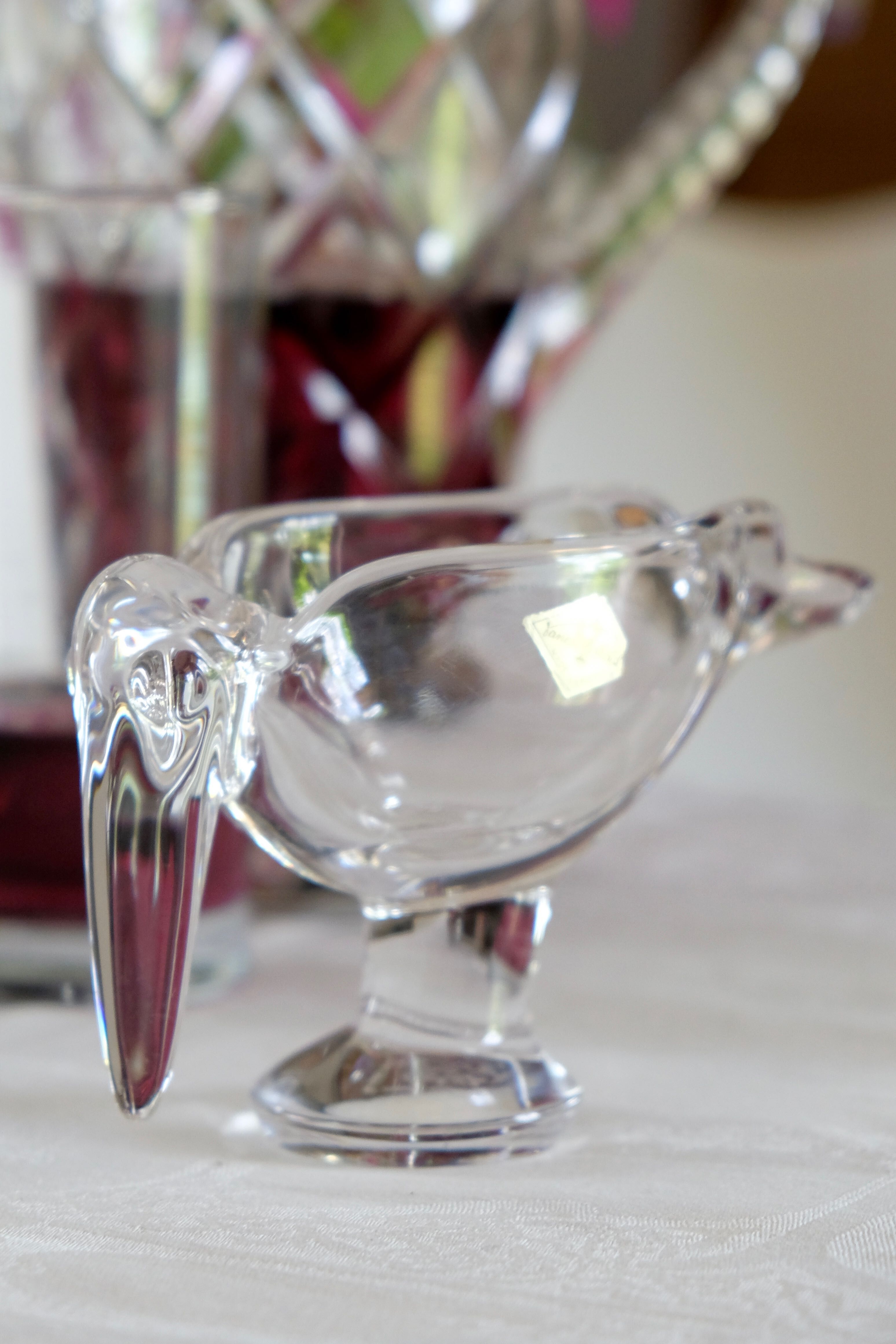 Heron marabout bird crystal of Vannes