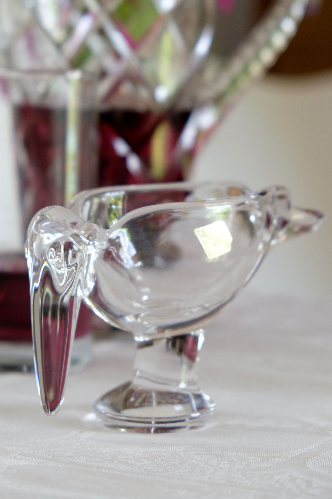 Heron marabout bird crystal of Vannes