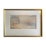 Marine watercolor painting by Gustave de Breanski (c.1856-1898)
