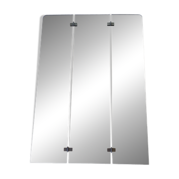 Miroir mural triptyque pliable, années 60, 120 x 85 cm