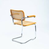 4 Bauhaus wicker chairs, in the style of Marcel Breuer, stackable