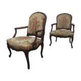 2 Louis XV convertible armchairs