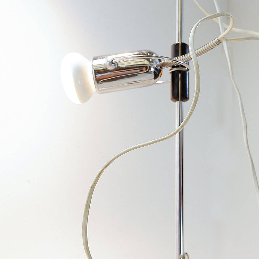 "Cielo-Terra" chrome floor lamp adjustable by Francesco Fois for Reggiani, 1960s