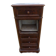 Walnut and walnut veneer bedside table with marble around 1900, door with drawers