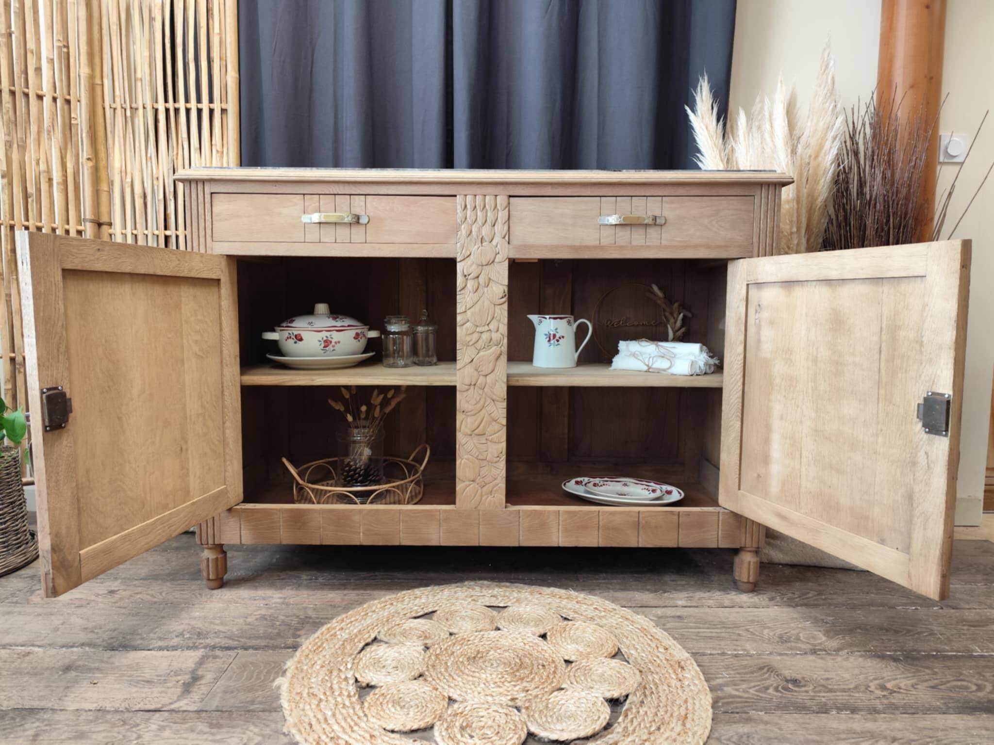 Buffet bas chêne massif