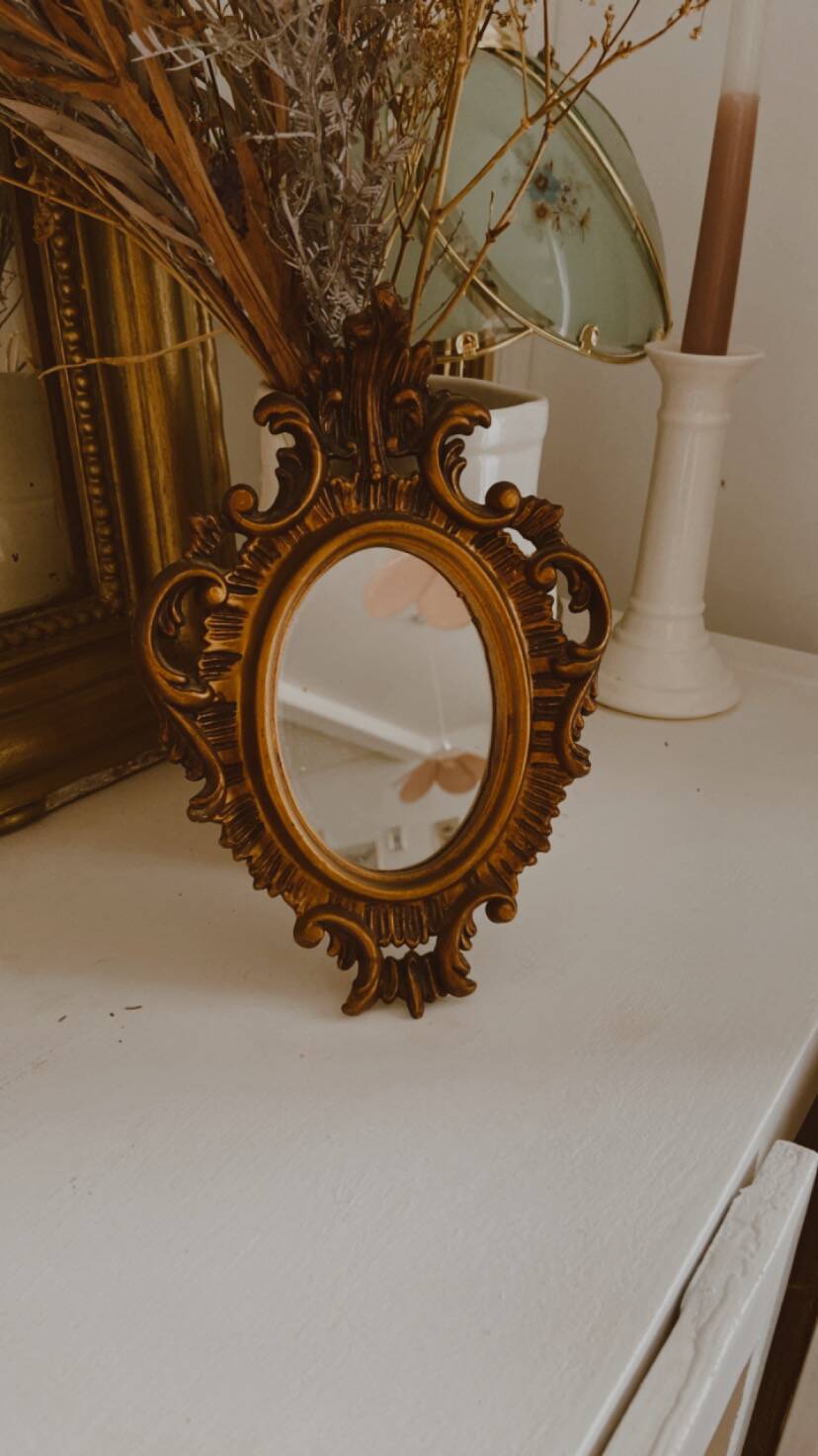 Antique vintage resin mirror