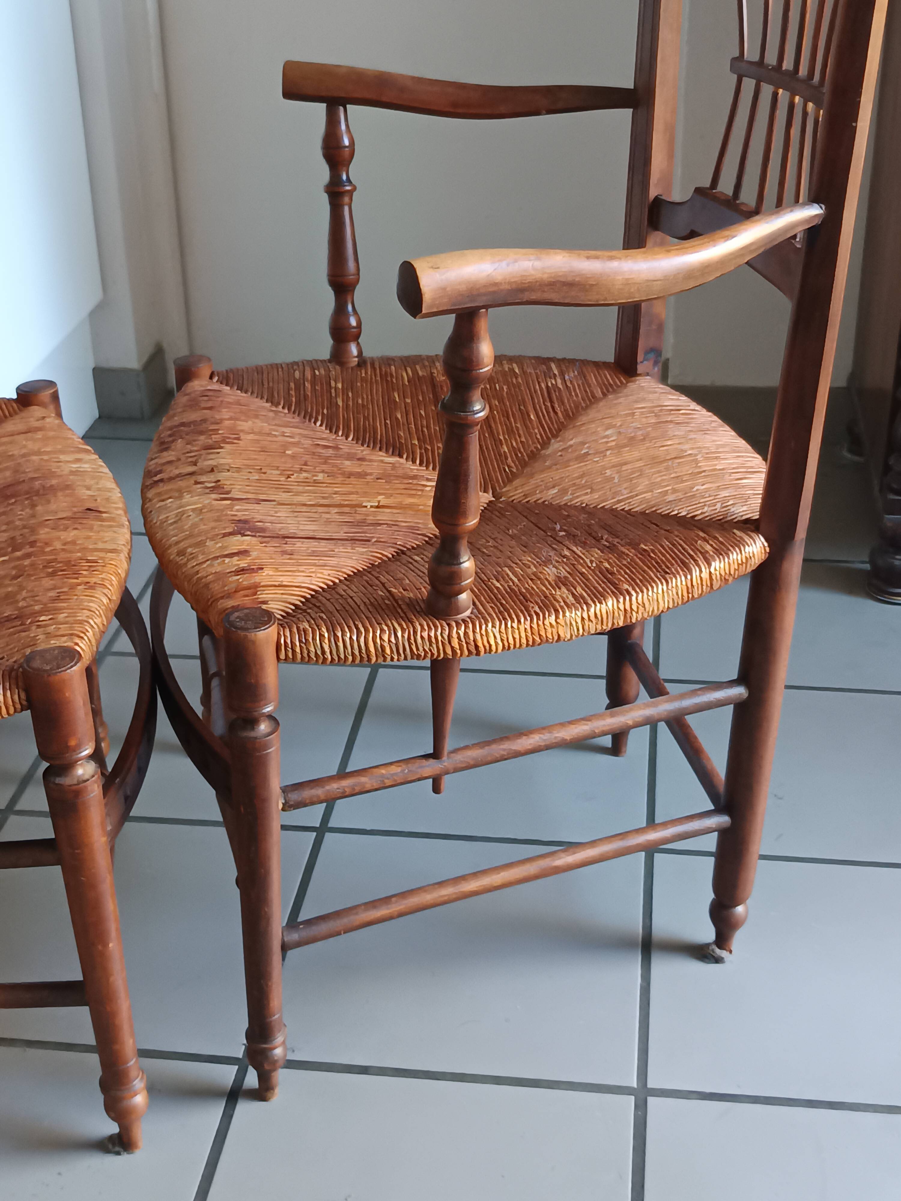 Paire de fauteuils anciens provençaux fin XIXème