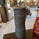 Sculptural vase with vintage geometric patterns
