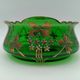 GLASS CUT 1900 ART NOUVEAU EMAILTHE POLYLOBE FLORAL DECORATION ENHANCED GOLD