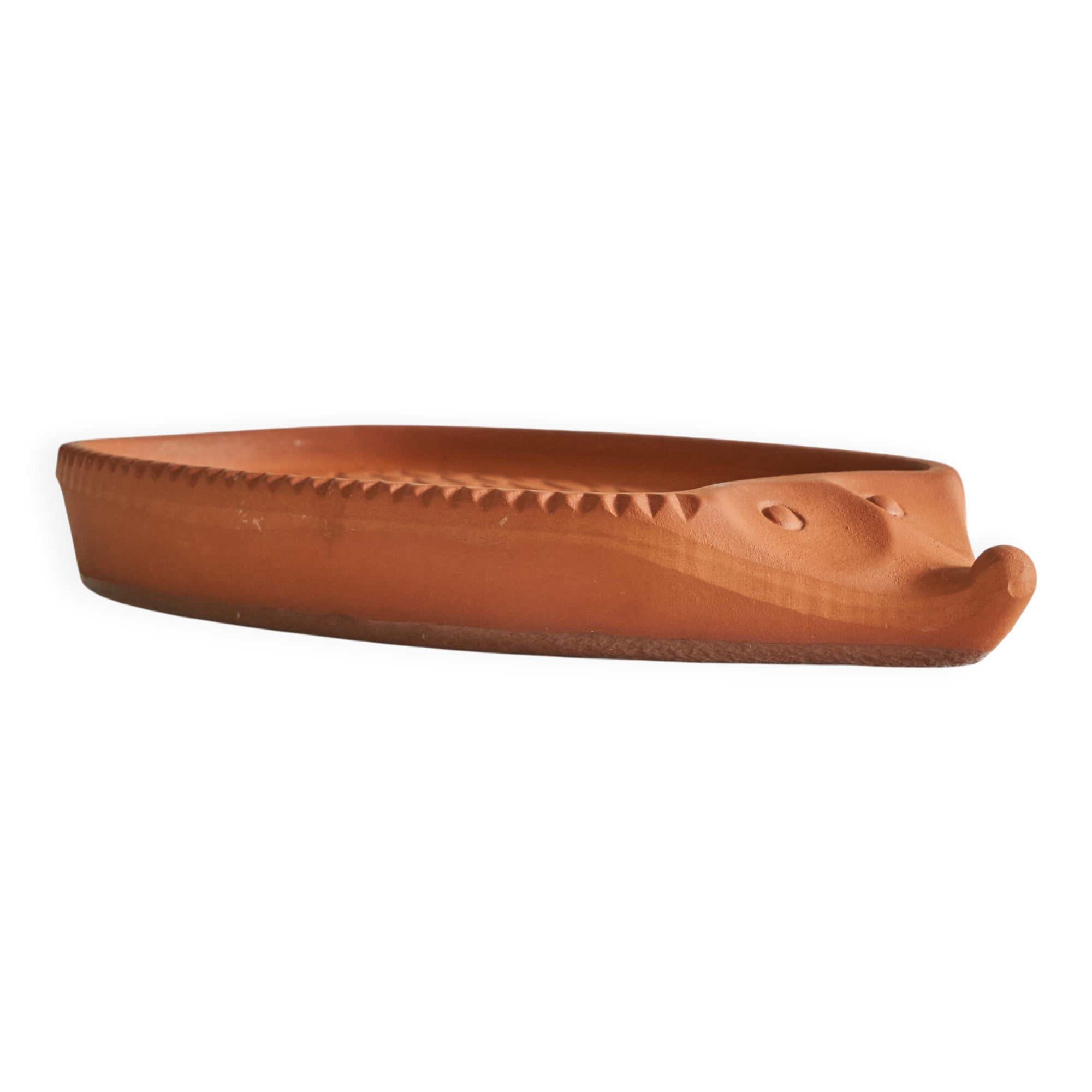 'Igel' plate in terracotta from the mid-20th century