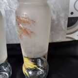 Ancien : paires de vase en verre pâte de verre peint