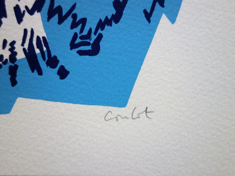 Jean coulot: benevolent gaze, original signed silkscreen print.