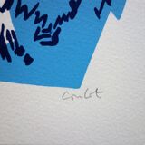 Jean coulot: benevolent gaze, original signed silkscreen print.