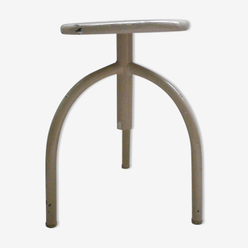 Tabouret métallique à vis sans fin provenant d'une infirmerie - Années 1960