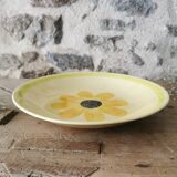 Hollow dish in Gien earthenware, Sunflower