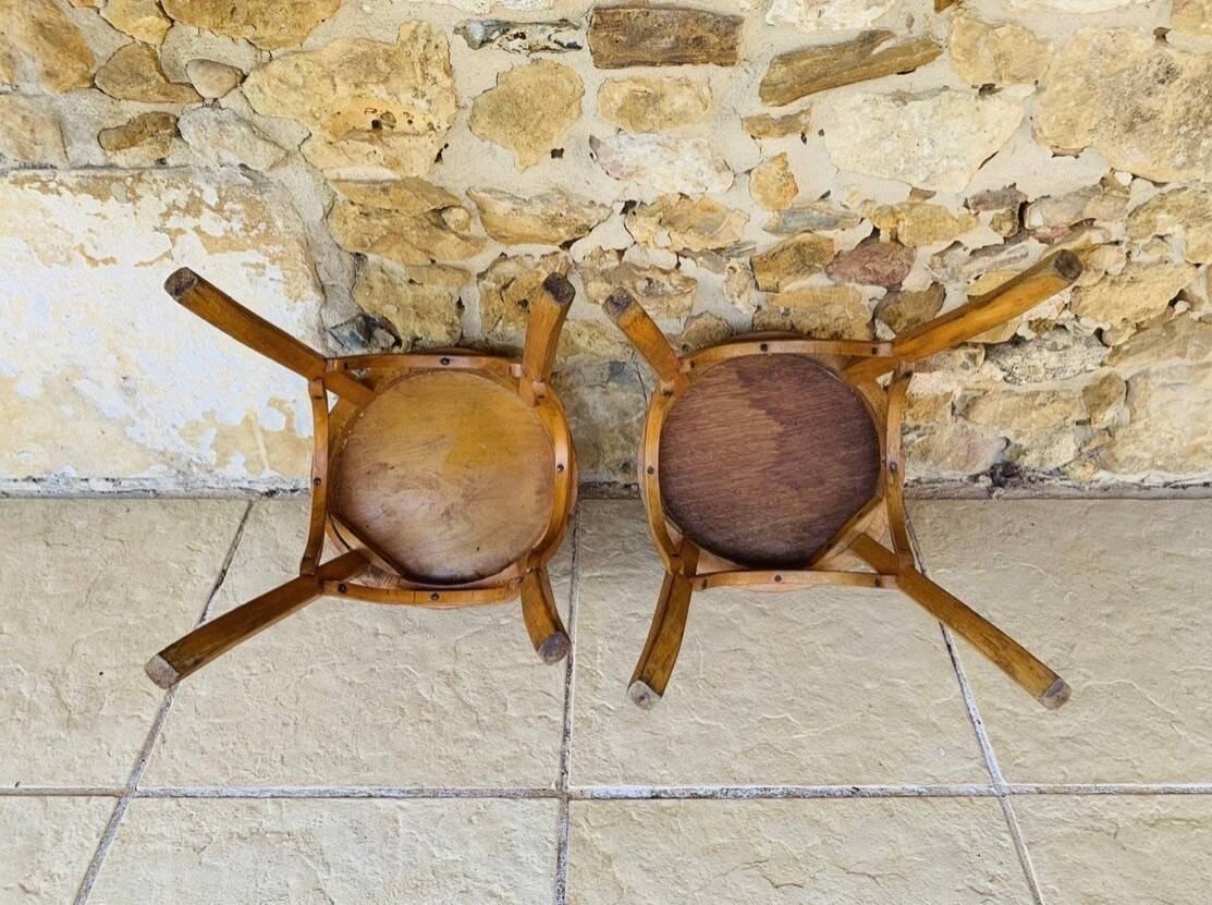 Pair of Vintage Baumann Stools, Model 92, Circa 50s/60s