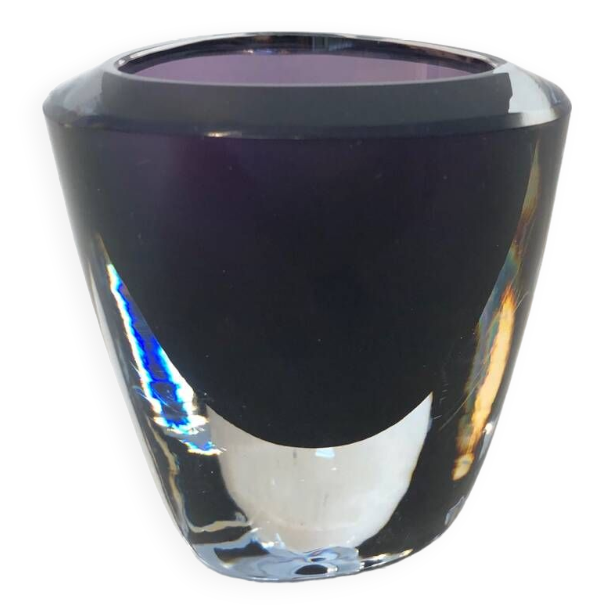 Mini purple crystal vase, 1970