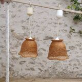 Old rattan pendant lamps
