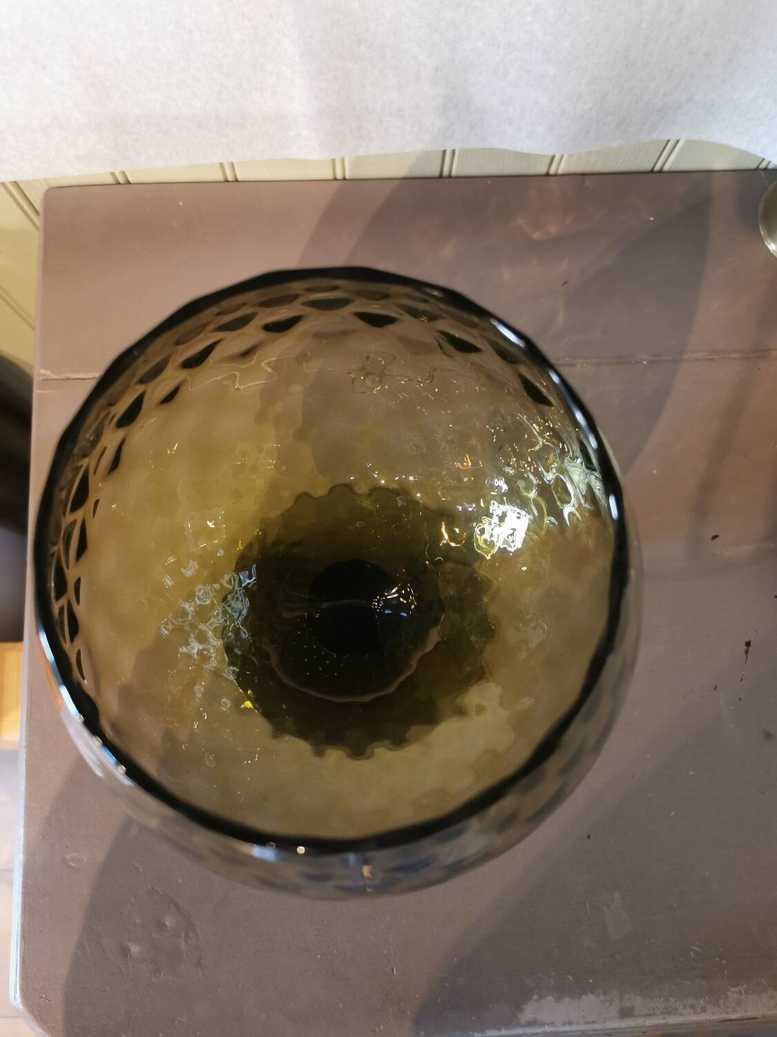 Vase tulipe vintage verre ambré