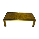 Vintage coffee table in agglomise glass and brass