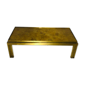 Vintage coffee table in agglomise glass and brass