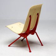 Jean Prouvé "Antoni" chair - Limited edition, red frame / plywood seat