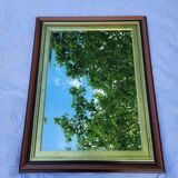 Large wooden and gold mirror