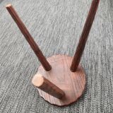Brutalist wooden tripod stool