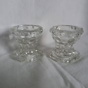 Paire de bougeoirs en verre de Reims
